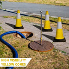 Yellow construction cones