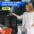 black rolling camping cart for outdoor gear transport