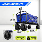 blue rolling camping cart for outdoor gear transport