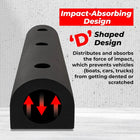 Black 'D' shaped impact-absorbing design 
