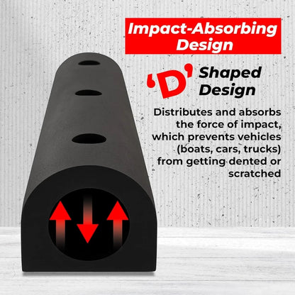 Black 'D' shaped impact-absorbing design 