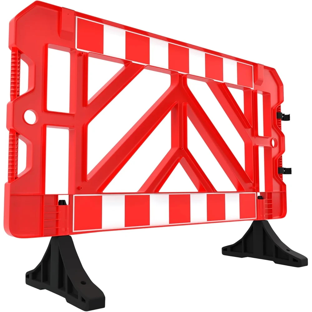 red plastic safety barrier for crowd control and restricted areas