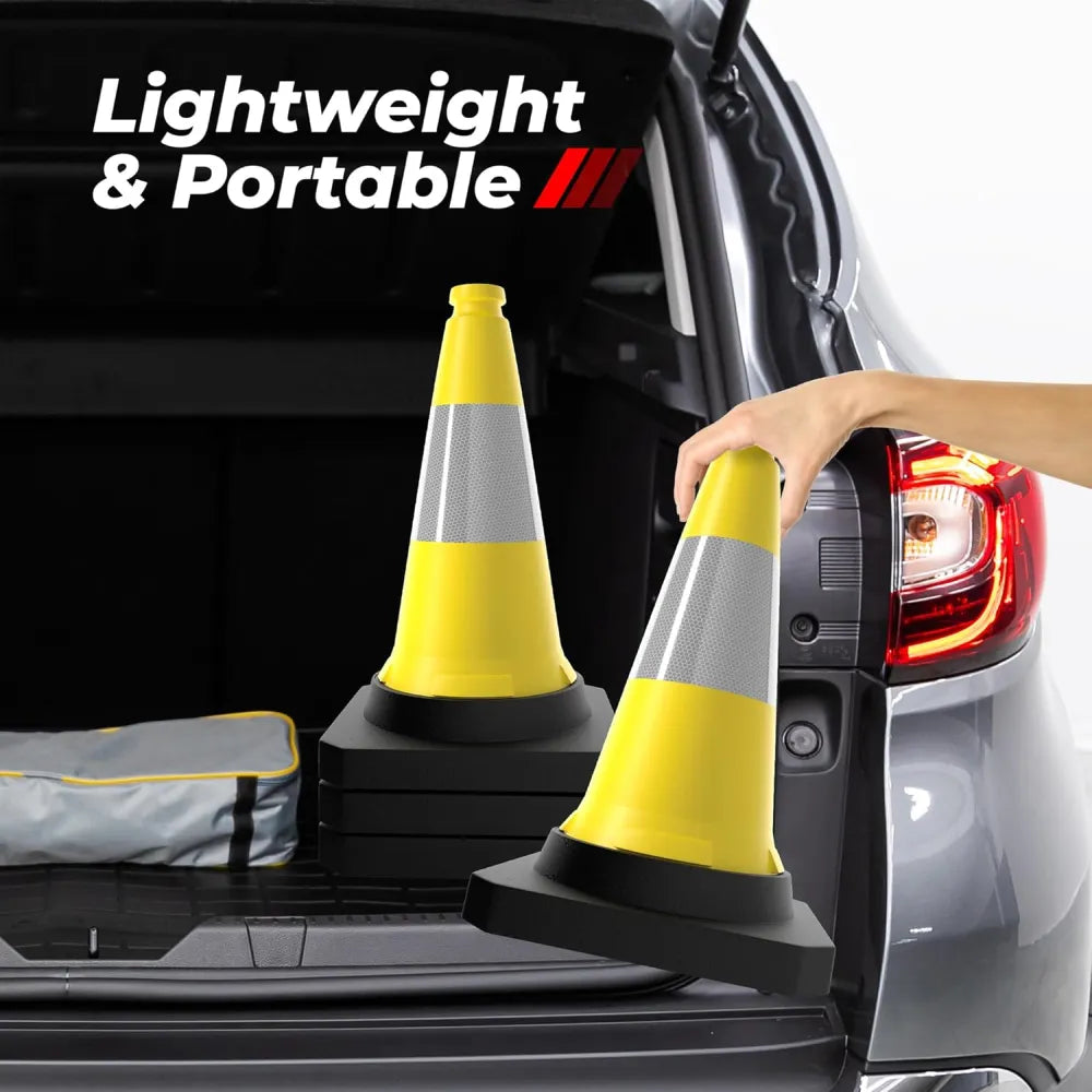Portable traffic cones yellow