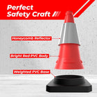 Red traffic cone features