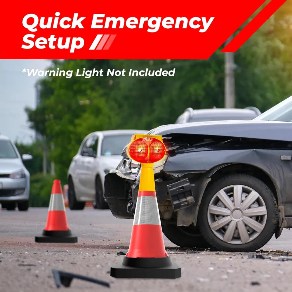 Reflective Access Control Cone With Warning Light Attachable