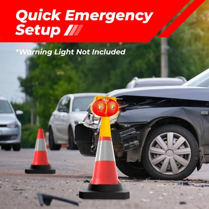 Reflective Access Control Cone With Warning Light Attachable