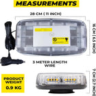 Measurement details of a lightbar with dimensions and weight