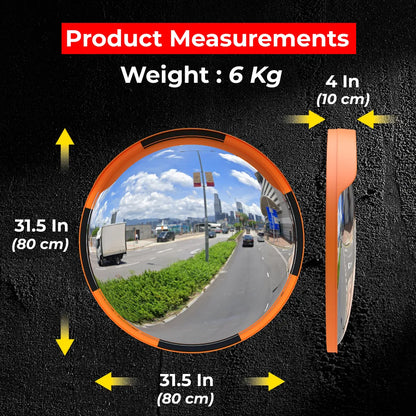 Convex mirror with measurements