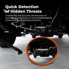 security under vehicle mirror with torch for detailed inspection
