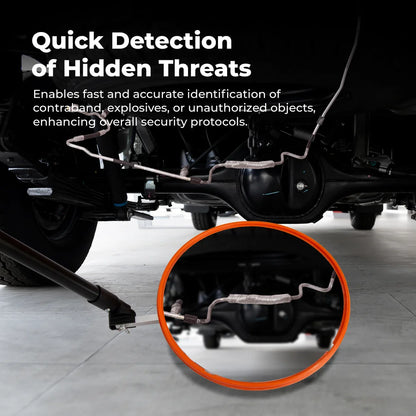 security under vehicle mirror with torch for detailed inspection