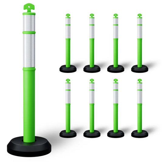 Set of 9 delineator posts 110cm green