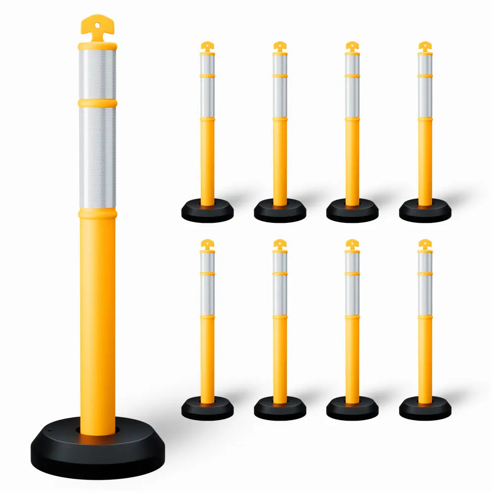 Set of 9 delineator posts