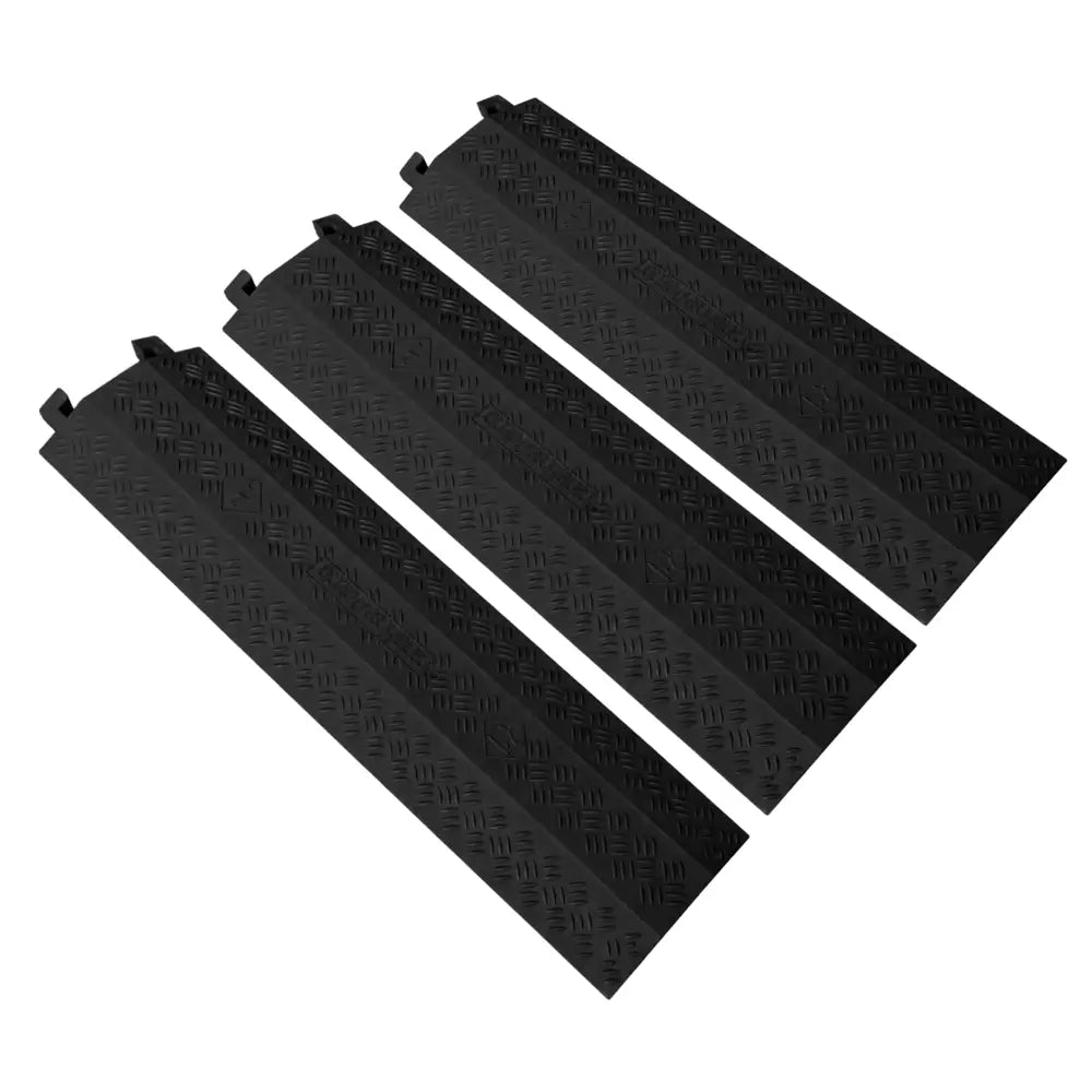Black Cable Protector 40 x 11 Inch 2-Channel Cable Ramp