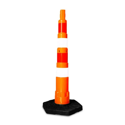 Poteau délinéateur rouge de 48 po avec base lestée