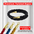 Gold Crowd Control Stanchions 100CM with 1.5M Black Twisted Rope