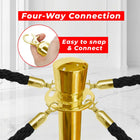 Gold Crowd Control Stanchions 100CM with 1.5M Black Twisted Rope