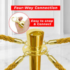 Gold Crowd Control Stanchions 100CM with 1.5M Golden Twisted Rope