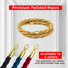 Gold Crowd Control Stanchions 100CM with 1.5M Golden Twisted Rope