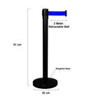 stanchion queue barrier blue