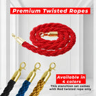 Red twisted rope with gold connectors