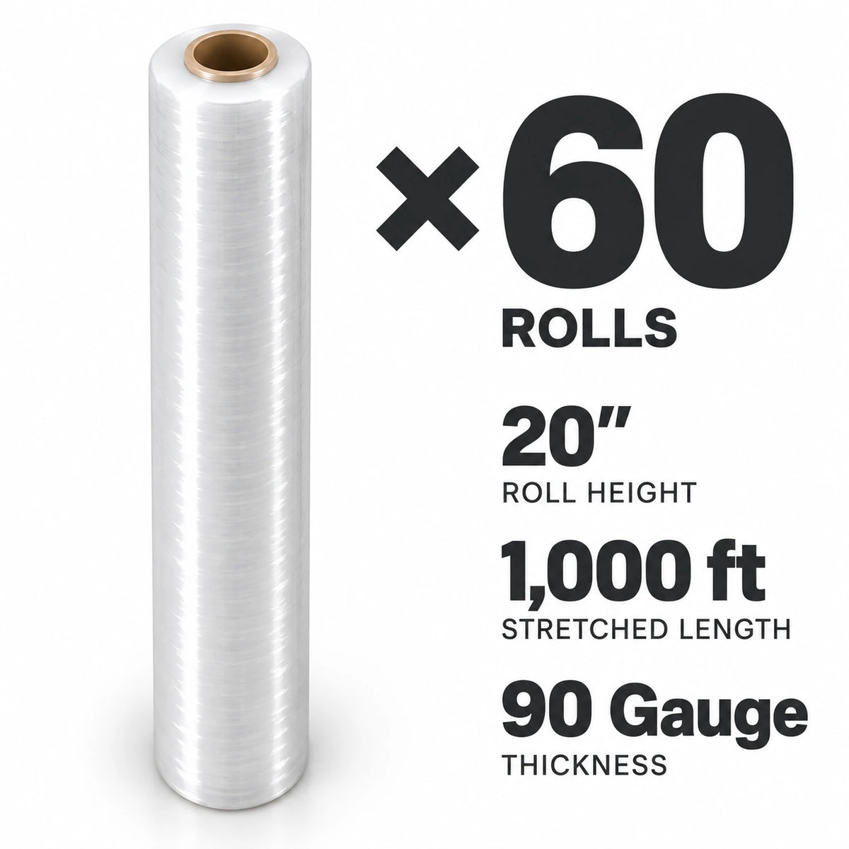 Stretch wrap film 90G | width 20 inch 2.5 kg 1000ft