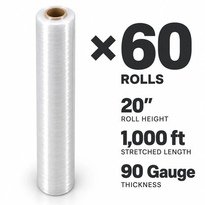 Stretch wrap film 90G | width 20 inch 2.5 kg 1000ft