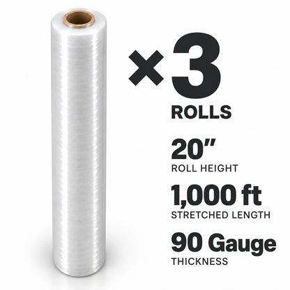 Stretch wrap film 90G | width 20 inch 2.5 kg 1000ft