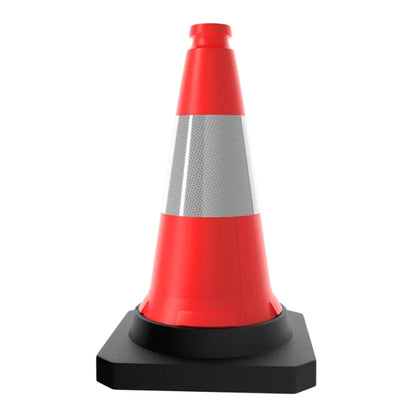 Red traffic cone with reflective