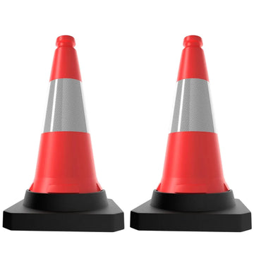 Cône de signalisation robuste – Rouge – Ensemble de 2 – 20″