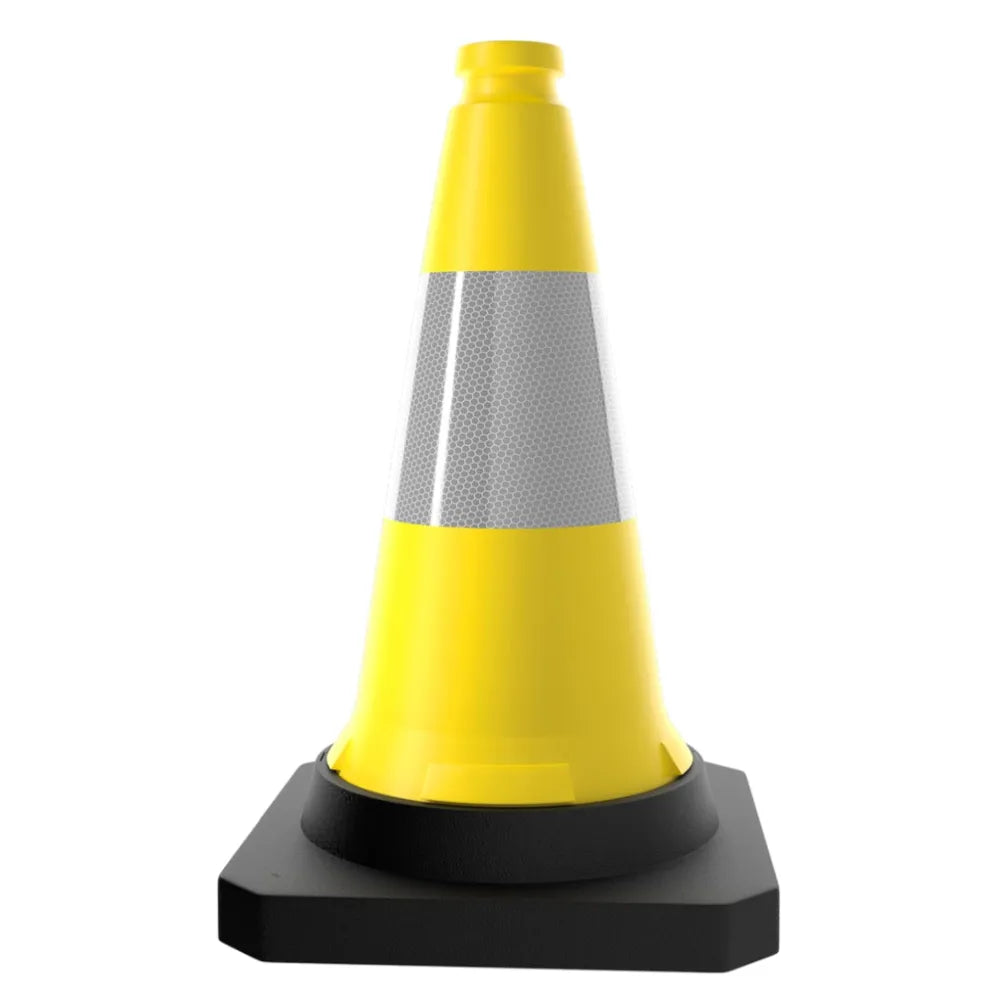 Yellow traffic safety cone