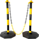 Two Black and Yellow Striped Posts