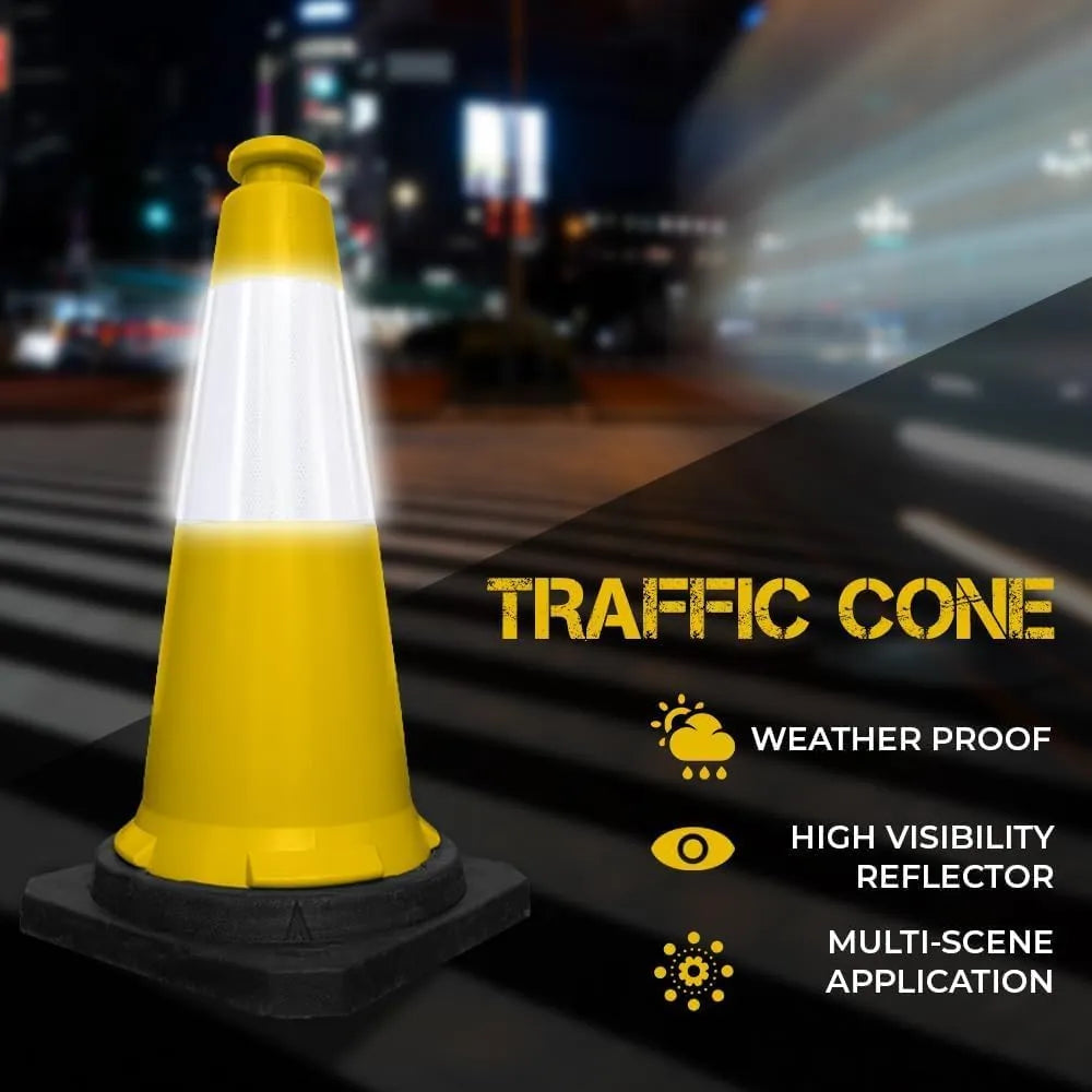 Yellow traffic pylons