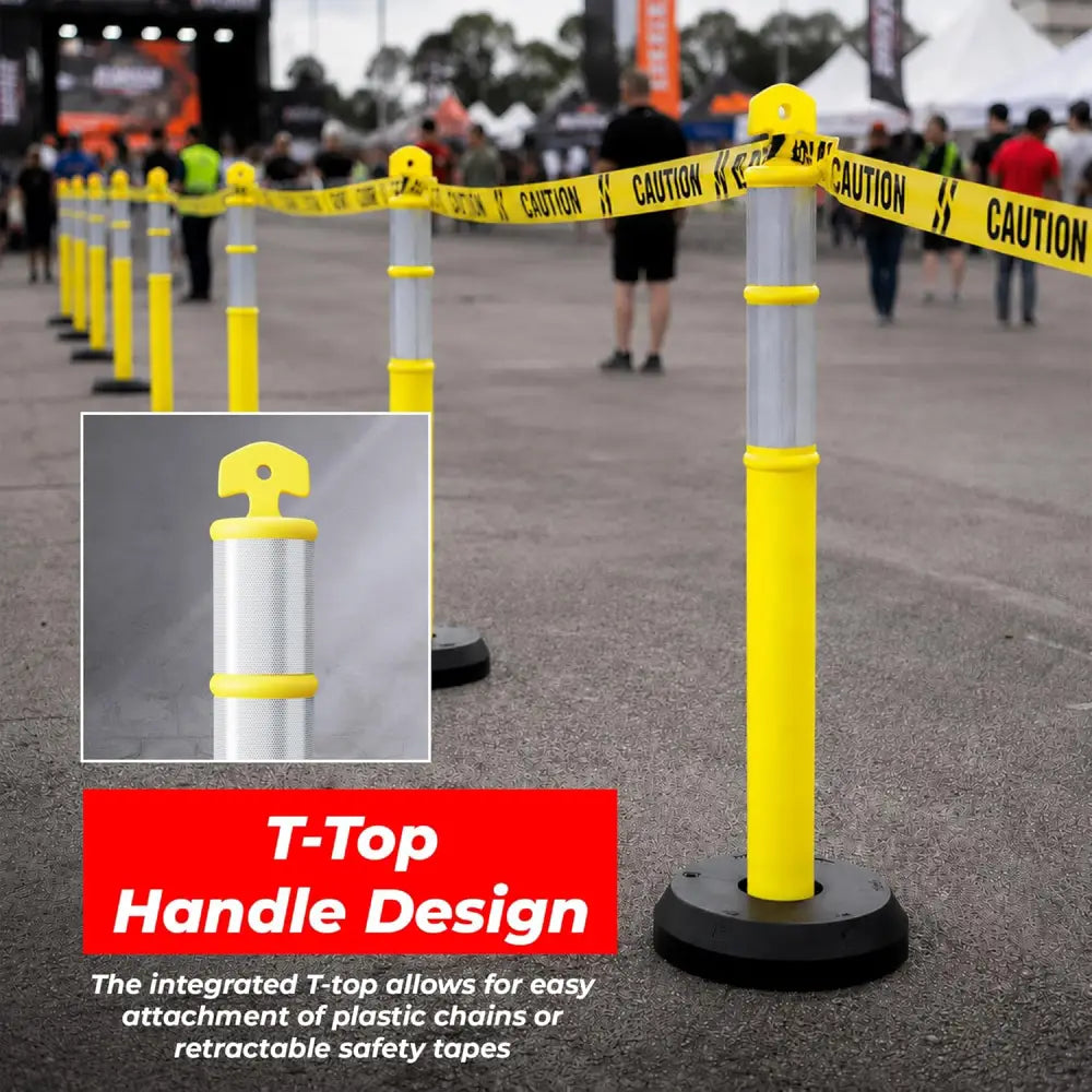 Yellow traffic post