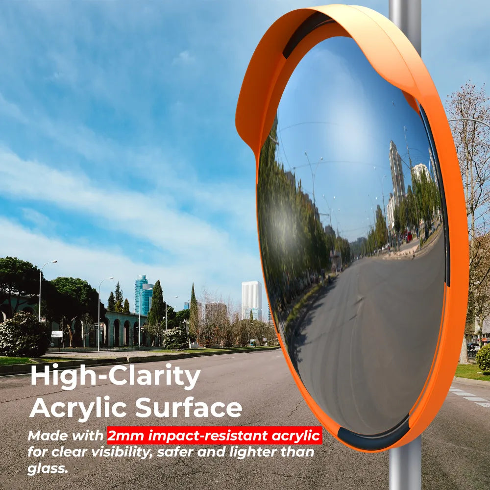 Convex mirror acrylic surface 