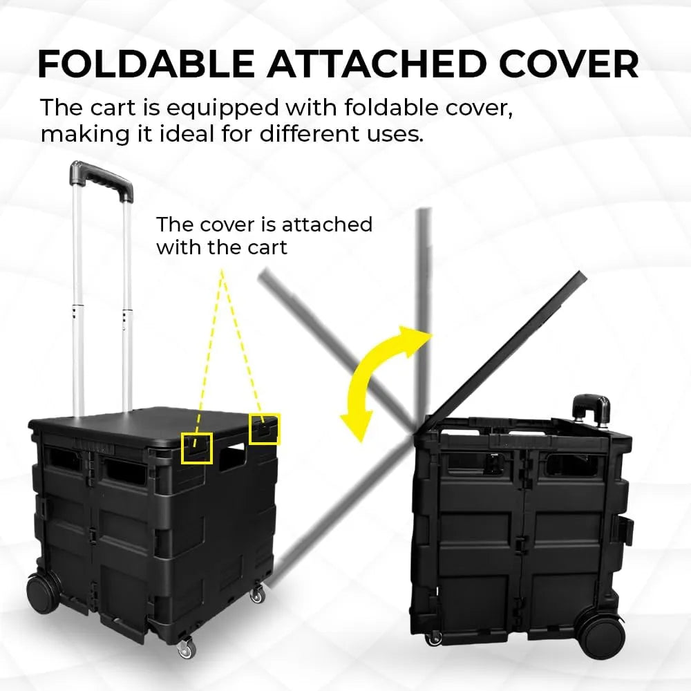 Grocery cart with attached cover