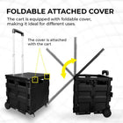 Grocery cart with attached cover