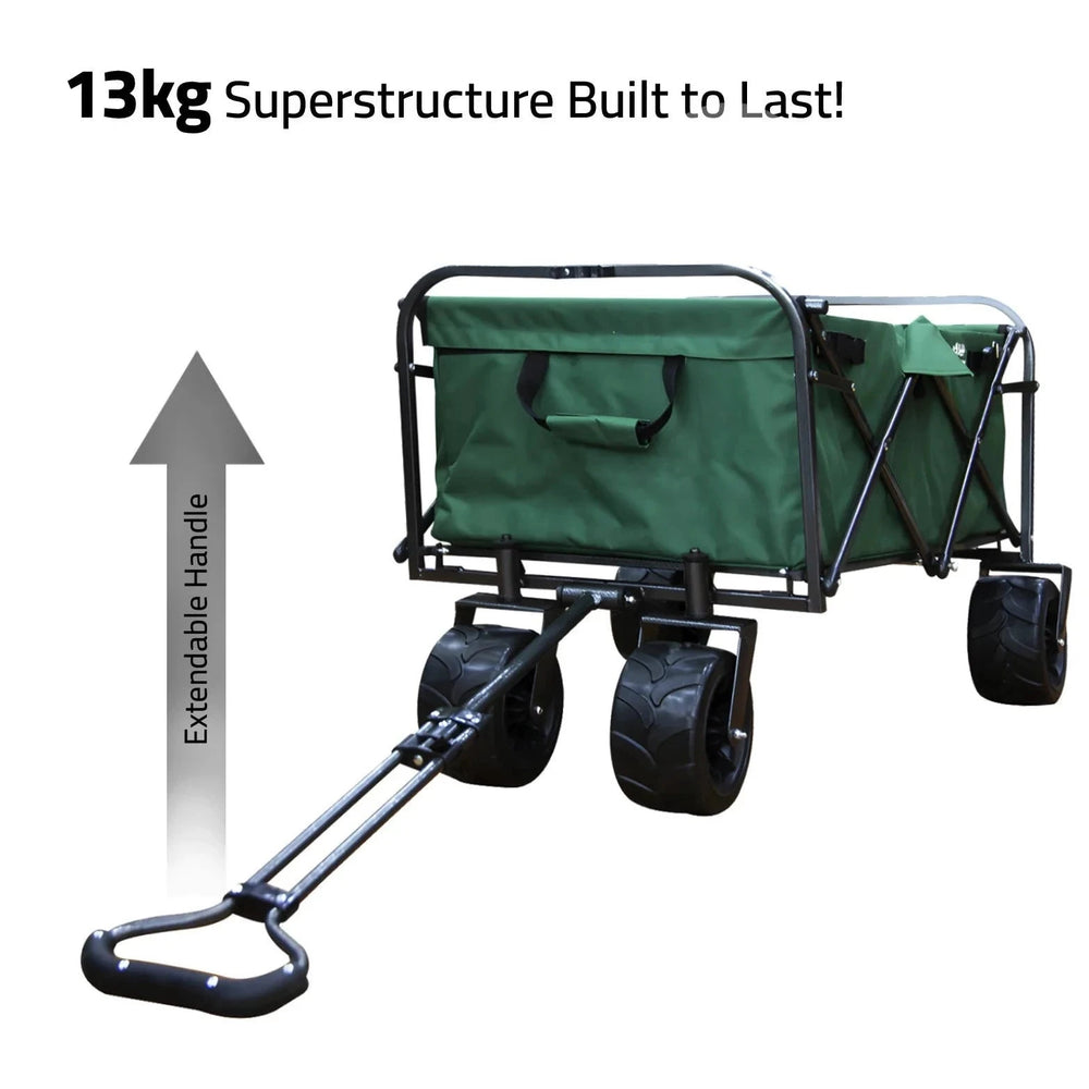 trolley green with extendable handle