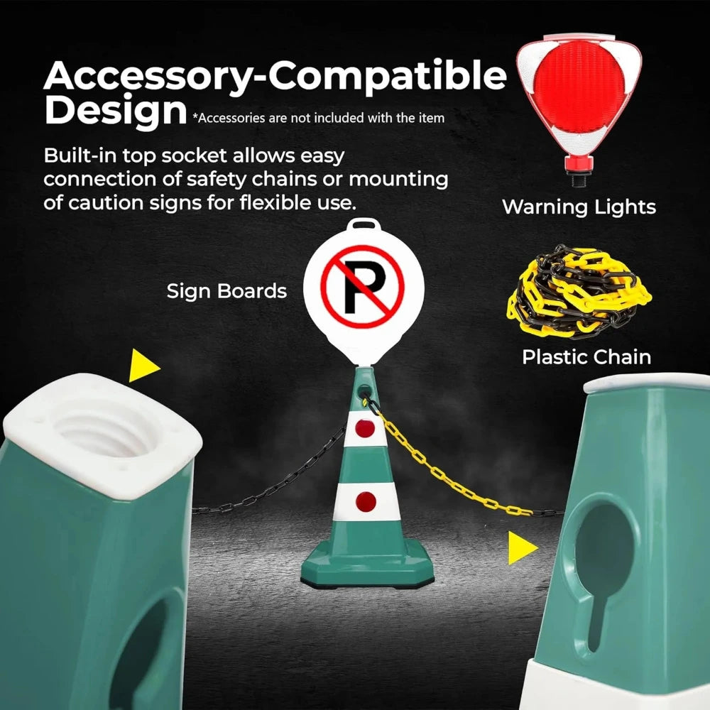 easy use with chain and warning sign 
