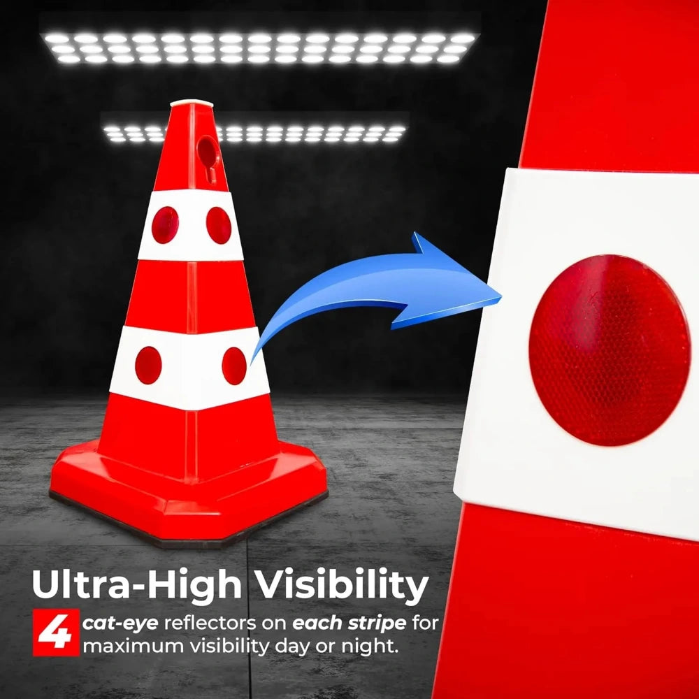 Red and white traffic cone 