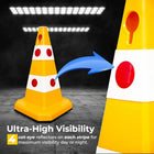 Traffic cone with cat-eye reflectors 