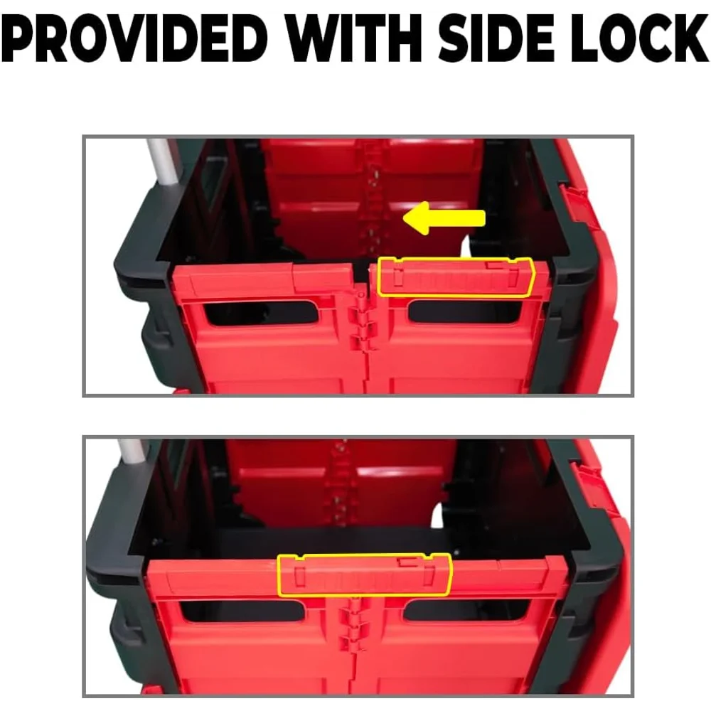 red and black utility shopping trolley cart for easy transport