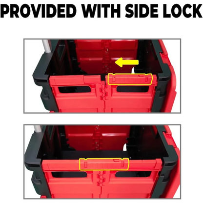 red and black utility shopping trolley cart for easy transport