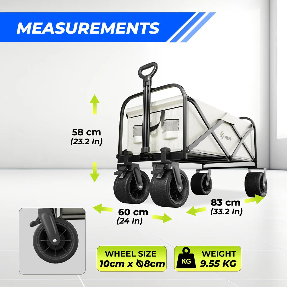 beige folding utility transport cart for versatile use