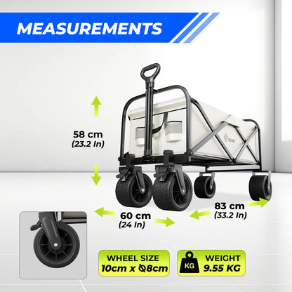 beige folding utility transport cart for versatile use