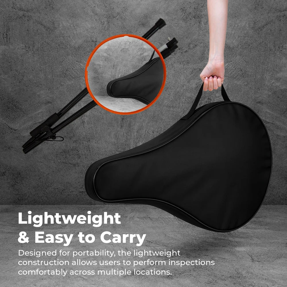 portable vehicle check mirror with torch for inspection tasks