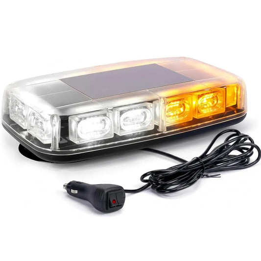 Emergency light bar with solar panel and car charger