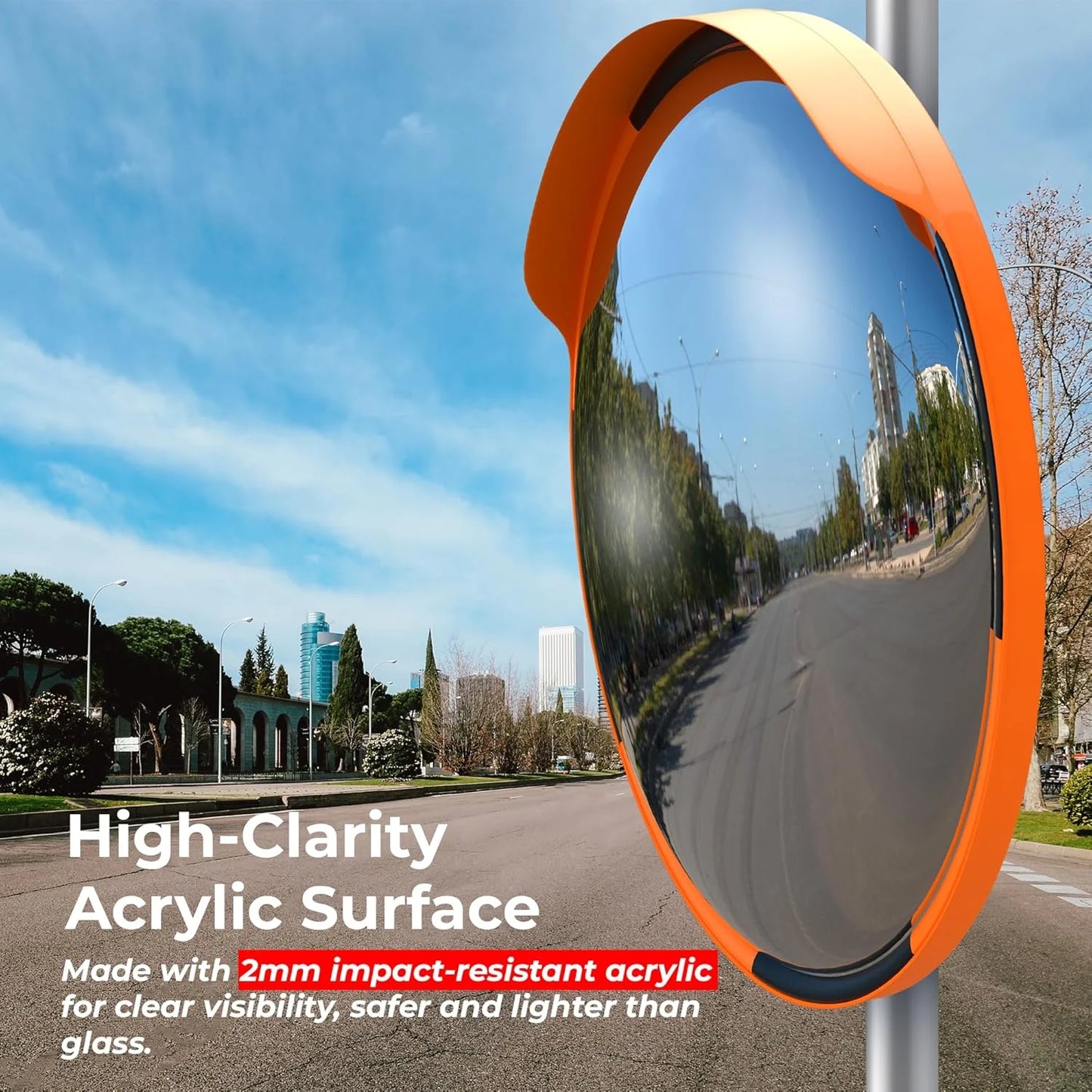 premium convex mirror for warehouse traffic and visibility safety