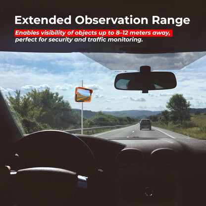 rectangular convex mirror for warehouse traffic and safety use