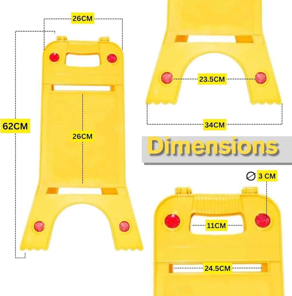 Yellow folding blank sign 