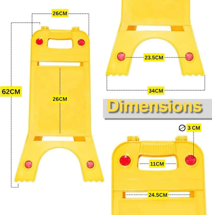 Yellow folding blank sign 